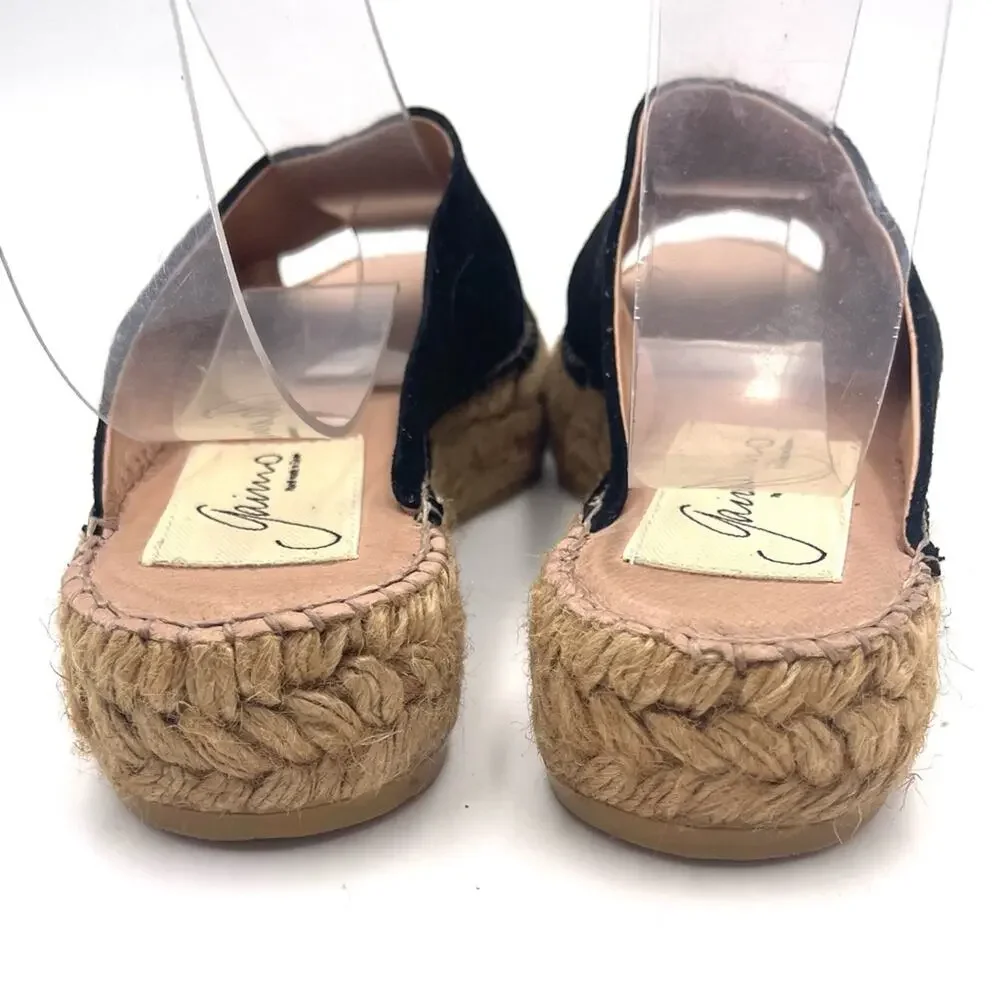 Gaimo Anthropologie Rolling Flatform Espadrilles Slip On Size 37 - 6.5 Black